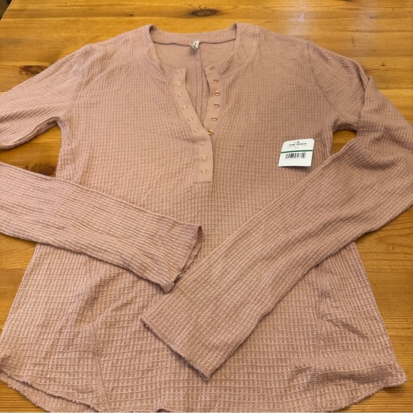 New Free People intimately thermal laying long sleeve Women's L Rose - Picture 1 of 9